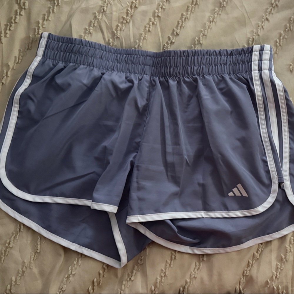 Adidas Lavender Sports Shorts with White Accents